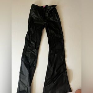 Edikted faux leather flare pants